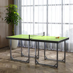 Foldable Mini Tennis Table With Net Steel 182cm Indoor | Green