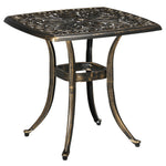 Aluminum Garden Table With Umbrella Hole - Bronze Tone
