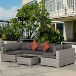 4 Pieces Patio Rattan Sofa Set Conservatory