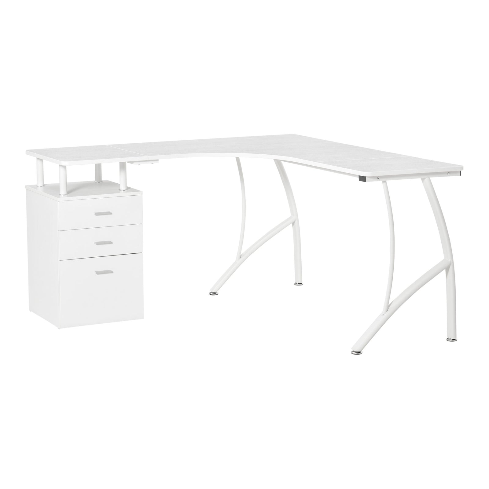 L-shaped Corner Pc Desk Table W/ Drawer Home Office | White