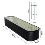 240cm/320cm Large Oval Galvanized Raised Garden Bed Rust-resistant Metal Planter Box | Large | Anthracite