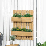 Wall-mounted Planter With Trellis And 3 Boxes | Yellow