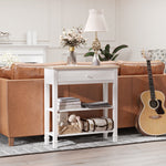 80x75cm Console Table W/ Drawer 2 Shelves Worktop Handle