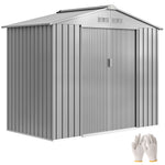 7 X 4ft Garden Shed Storage W/ Foundation Kit, Vents | Light Grey