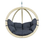 Globo Single Seat Weatherproof Hanging Egg Hammock Chair in Anthracite