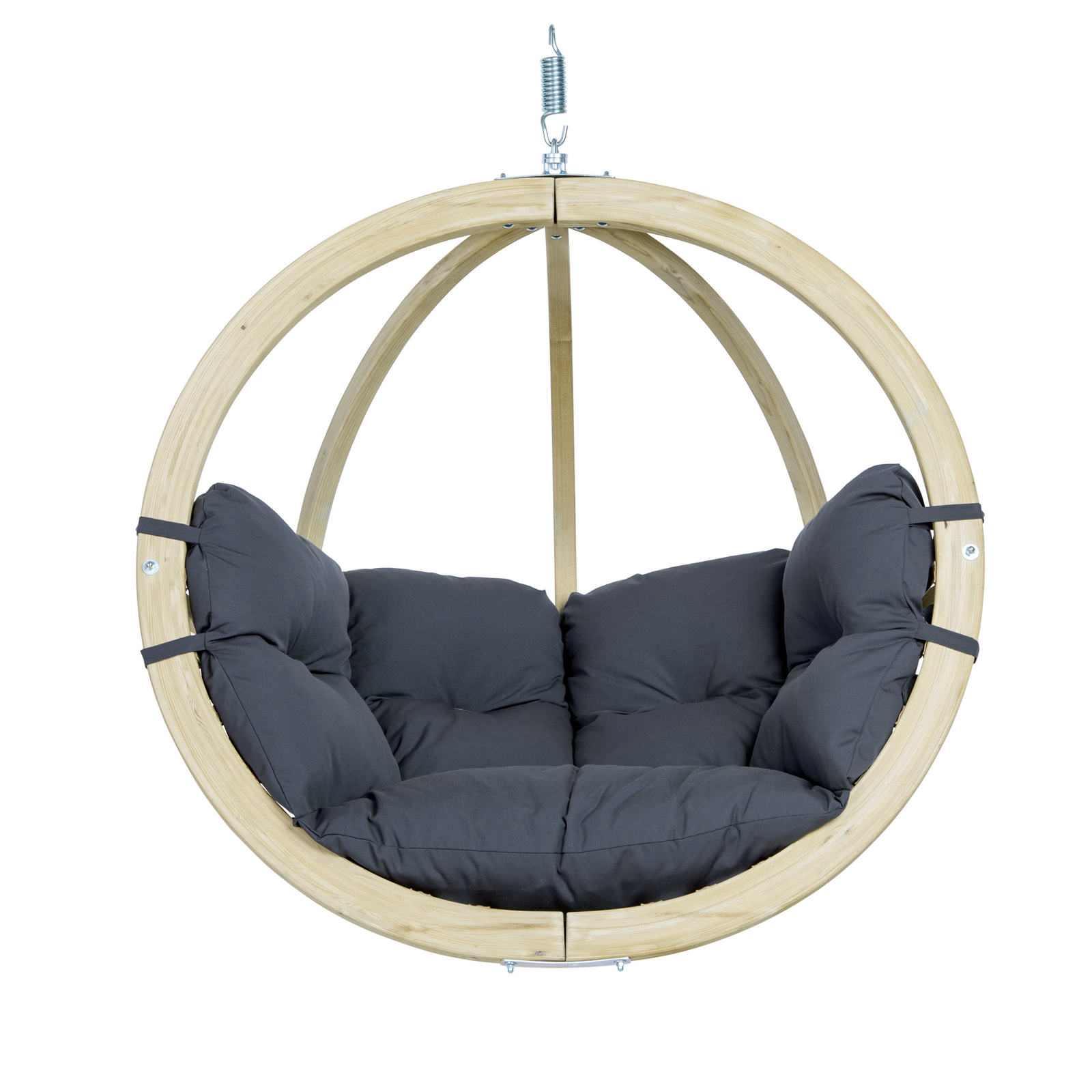Globo Single Seat Weatherproof Hanging Egg Hammock Chair in Anthracite