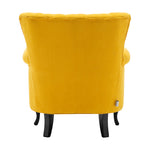 Upholstered Nail Head Modern Buttoned Armchair With Lumbar Pillow And Cushion