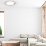 Layla Stylish White Ceiling Lamp Led Dimmable With Invluded Remote Shade Designed To Give The Effect Of A Starry Sky | 50cm | White