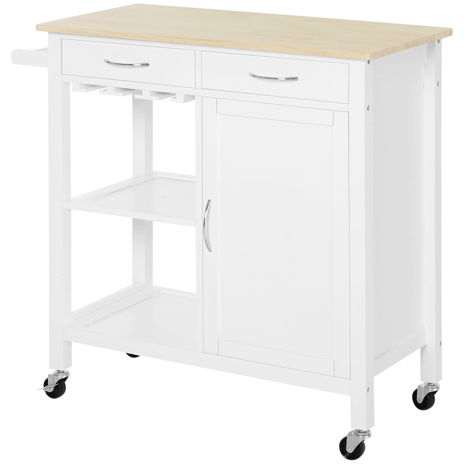 Trolley Cart With Cupboard, Rolling Wheels