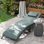 Mixed Grey Rattan Folding Sun Lounger