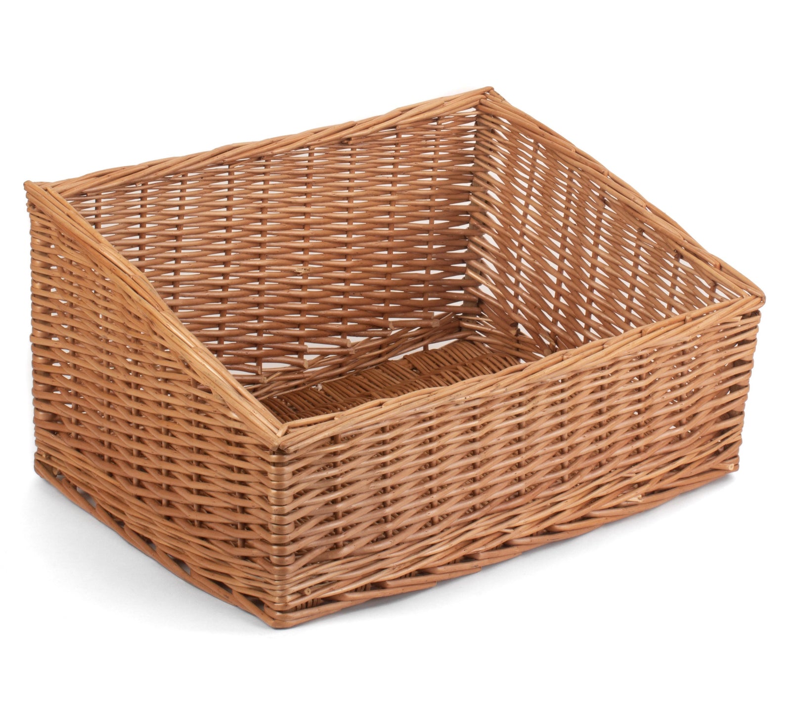 Wicker Sloped Sided Display Basket | Large | Brown