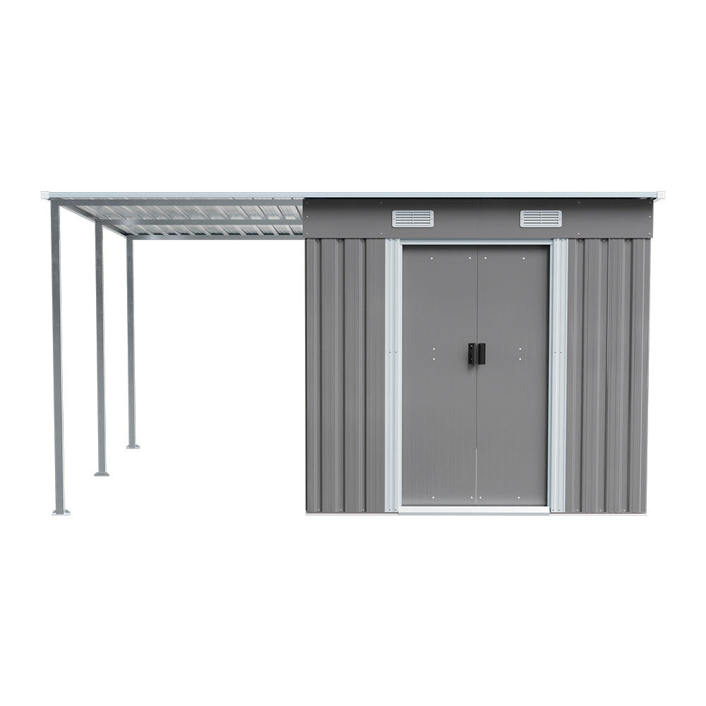 6x9ft Metal Garden Storage Shed With Extended Roof Outdoor Storage Shed With Extended Roof