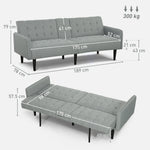 Upholstered Sofa Bed 3 Seater Home Theatre With Storage | Grey