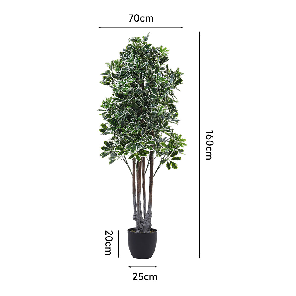Lifelike 160cm Schefflera Tree In Decorative Pot Premium Artificial Greenery For Modern Interiors