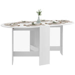 Oval Kitchen Table For Dining Room, Small Spaces, Ash Wood-effect | One Size | White