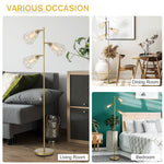 Industrial Steel Birdcage Floor Lamp 3 Lights Round Base