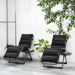 2 Pieces Zero Gravity Chairs, Reclining Folding Sun Lounger | Black