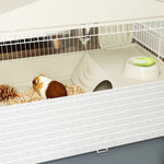Small Animal Cage, Guinea Pig Cage With Removable Pet Playpen, Wheels, Beige