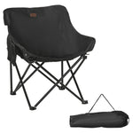 Folding Camping Chair W/ Carrying Bag And Storage Pocket | Black
