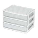 3 Drawer Small Desk Organiser - Grey