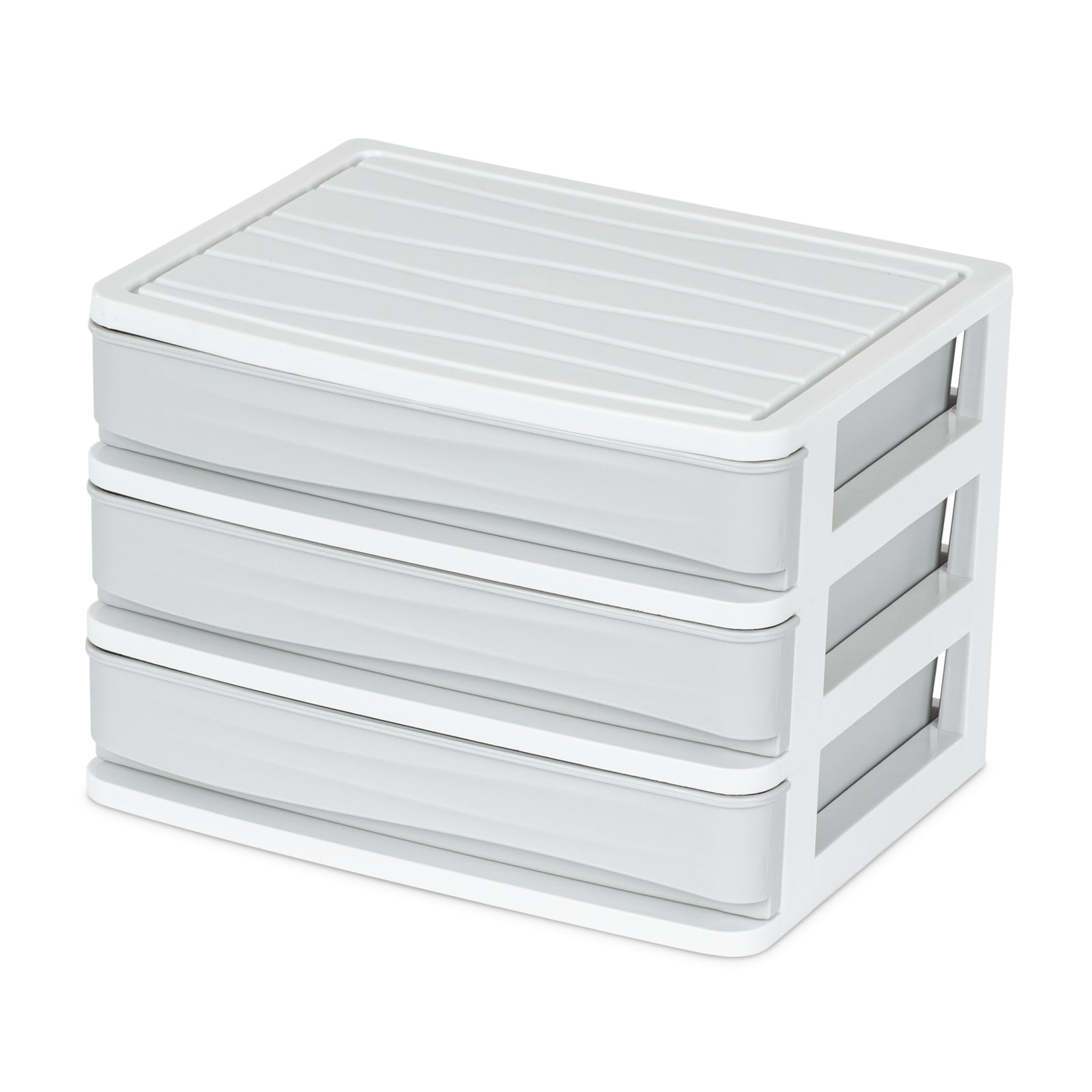 3 Drawer Small Desk Organiser - Grey