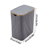 3 Compartments Laundry Basket With Lid | Grey