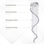 Modern Crystal Droplet Ceiling Light Stainless Steel Bedroom