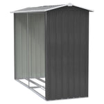 2.4m W Outdoor Garden Steel Log Storage Shed | Anthracite