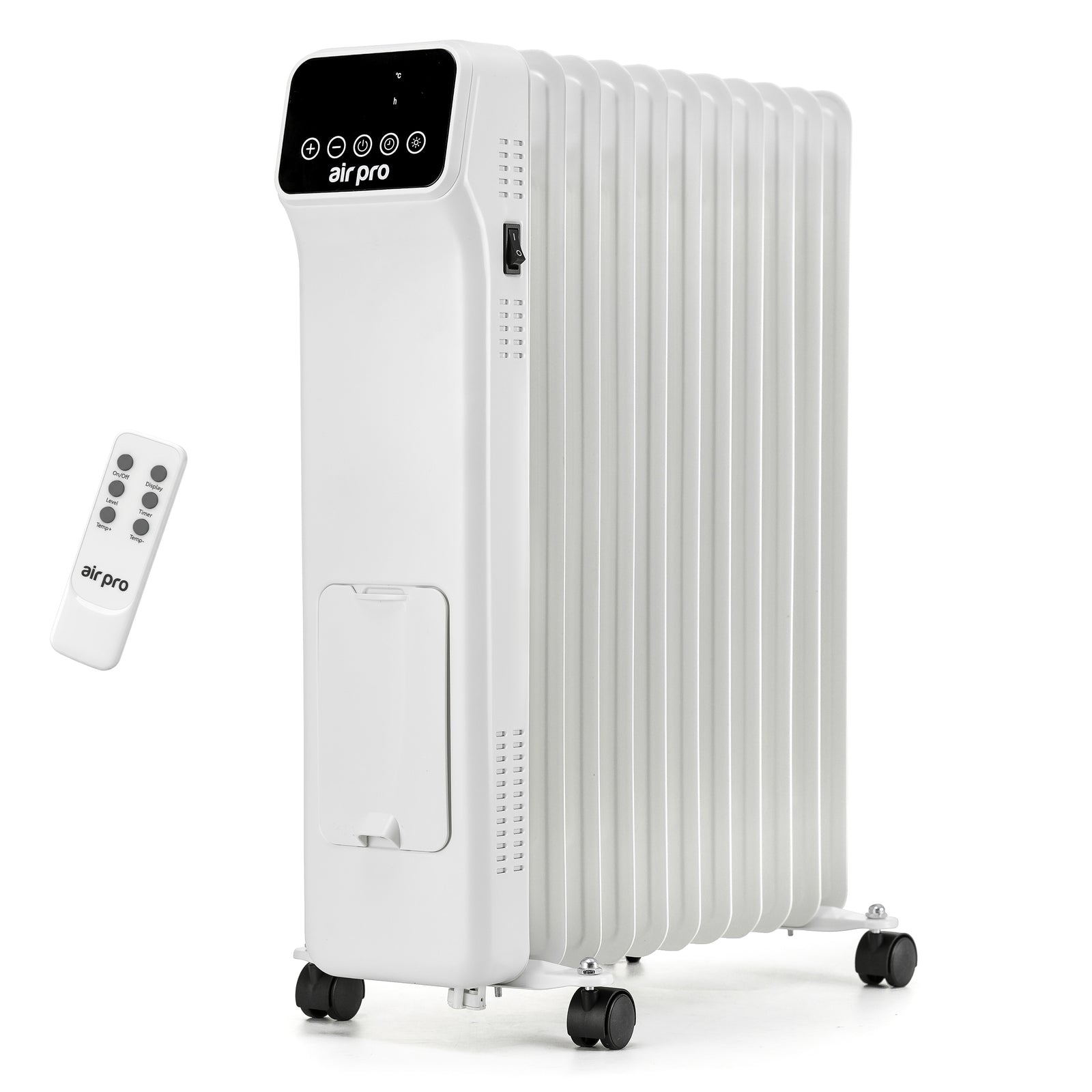Oil-filled Electric Radiator 2500w With Thermostat, 9 Hour Timer | White