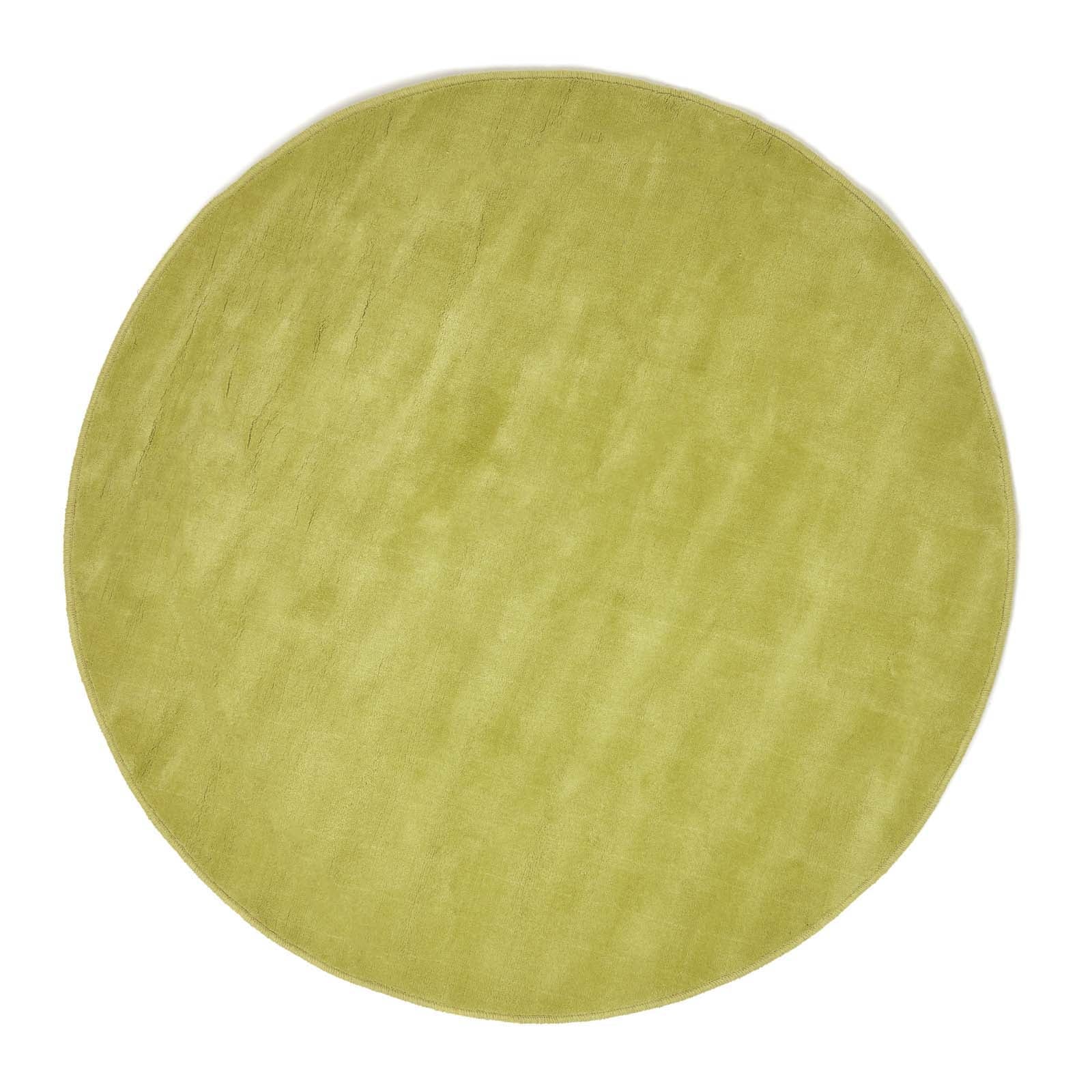 Hand Tufted Plain Cotton Large Round Rug | 70cm x 70cm | Green