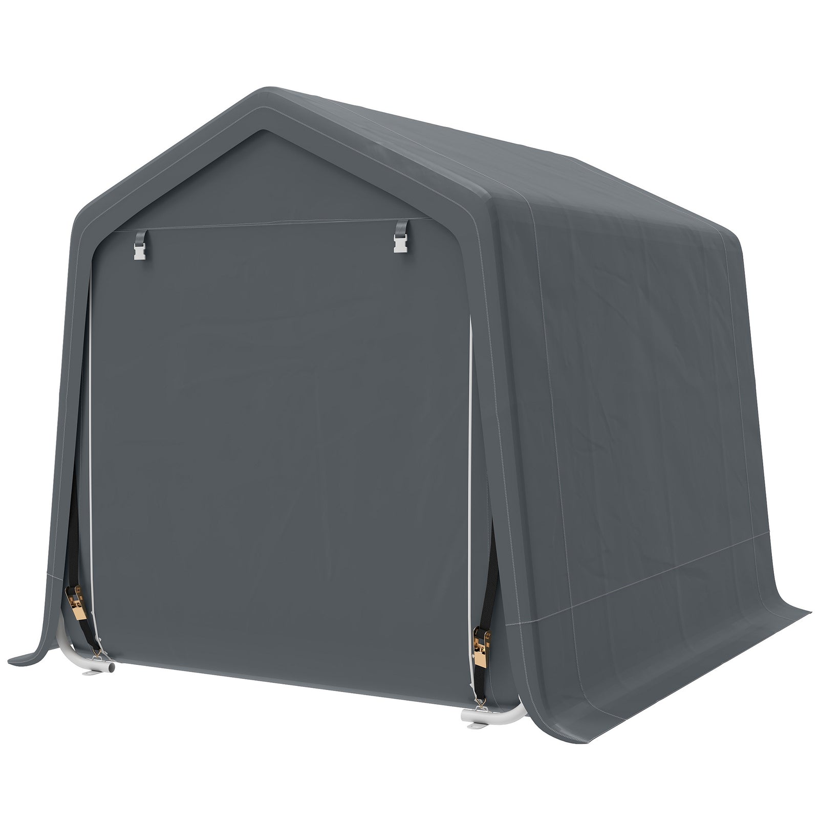 Outdoor Waterproof Garden Storage Shed Tent Zipper Doors | Dark Grey