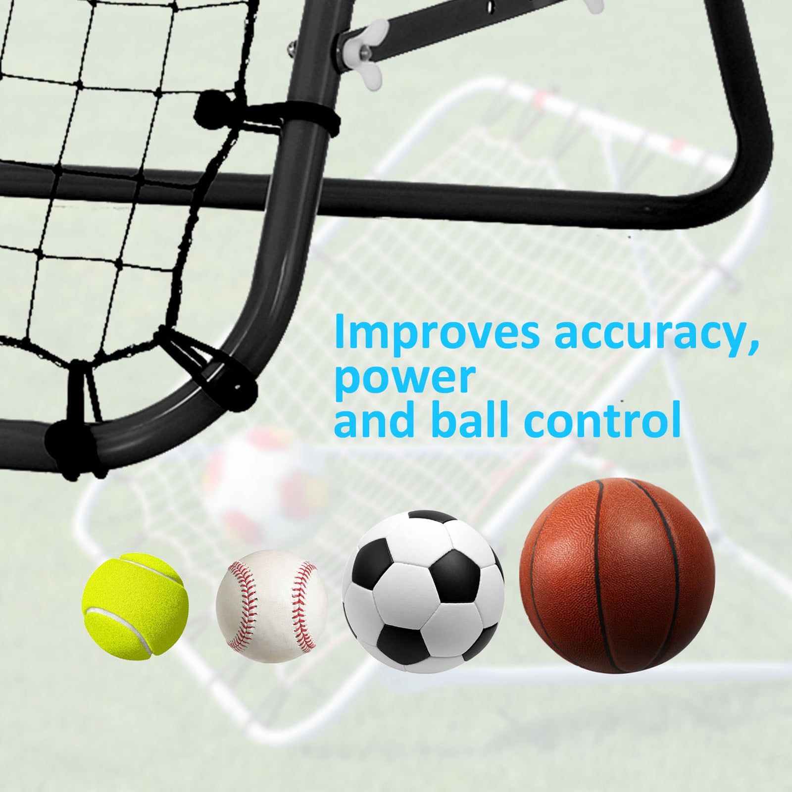 Rebounder Net Practise Football Kickback Target Goal | Black