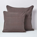 Cotton Rajput Ribbed Cushion Cover | 60cm x 60cm | Charcoal Grey