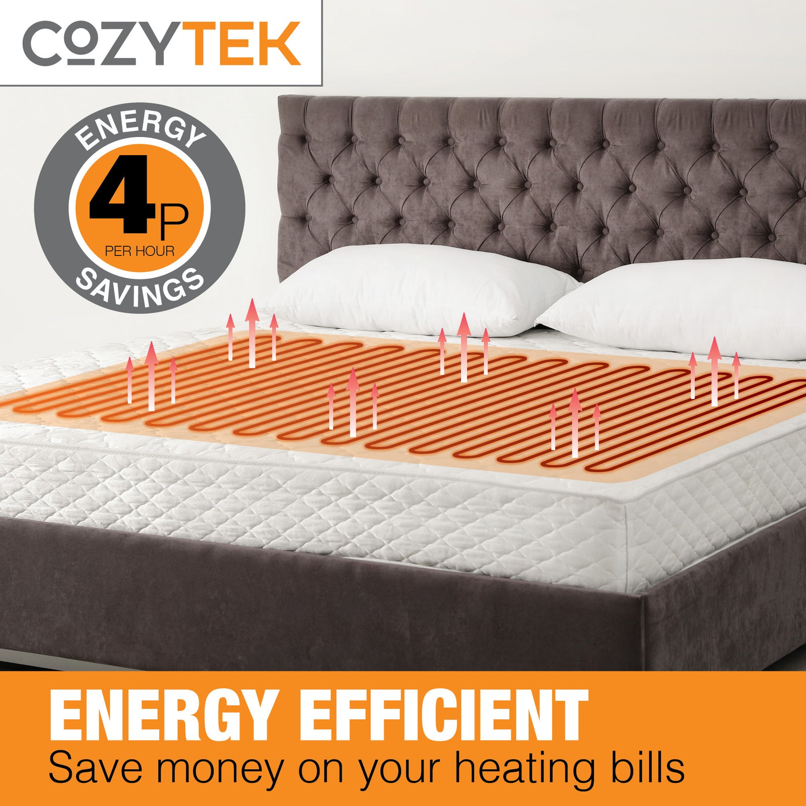 Electric Heated Blanket Underblanket Heated Sheet & Secure Ties 3 Heat Settings | King | White