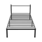 Breeins Black Metal Single Bed Frame With Headboard