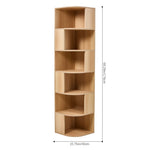6-tier Wooden Corner Storage Shelf | Natural