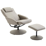 Swivel Armchair With Footstool And Adjustable Backrest | One Size | Gray