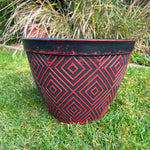 Black And Red Aztec Planter - Set Of 4
