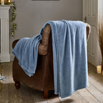 Luxury The Big One Ultra Soft Fleece Throw | Powder Blue