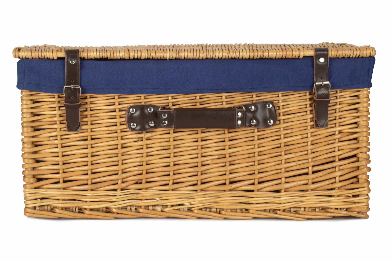 Wicker Buff 60cm Picnic Basket | Blue