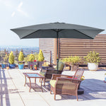 3x2m Patio Umbrella Canopy Tilt Crank | Dark Gray