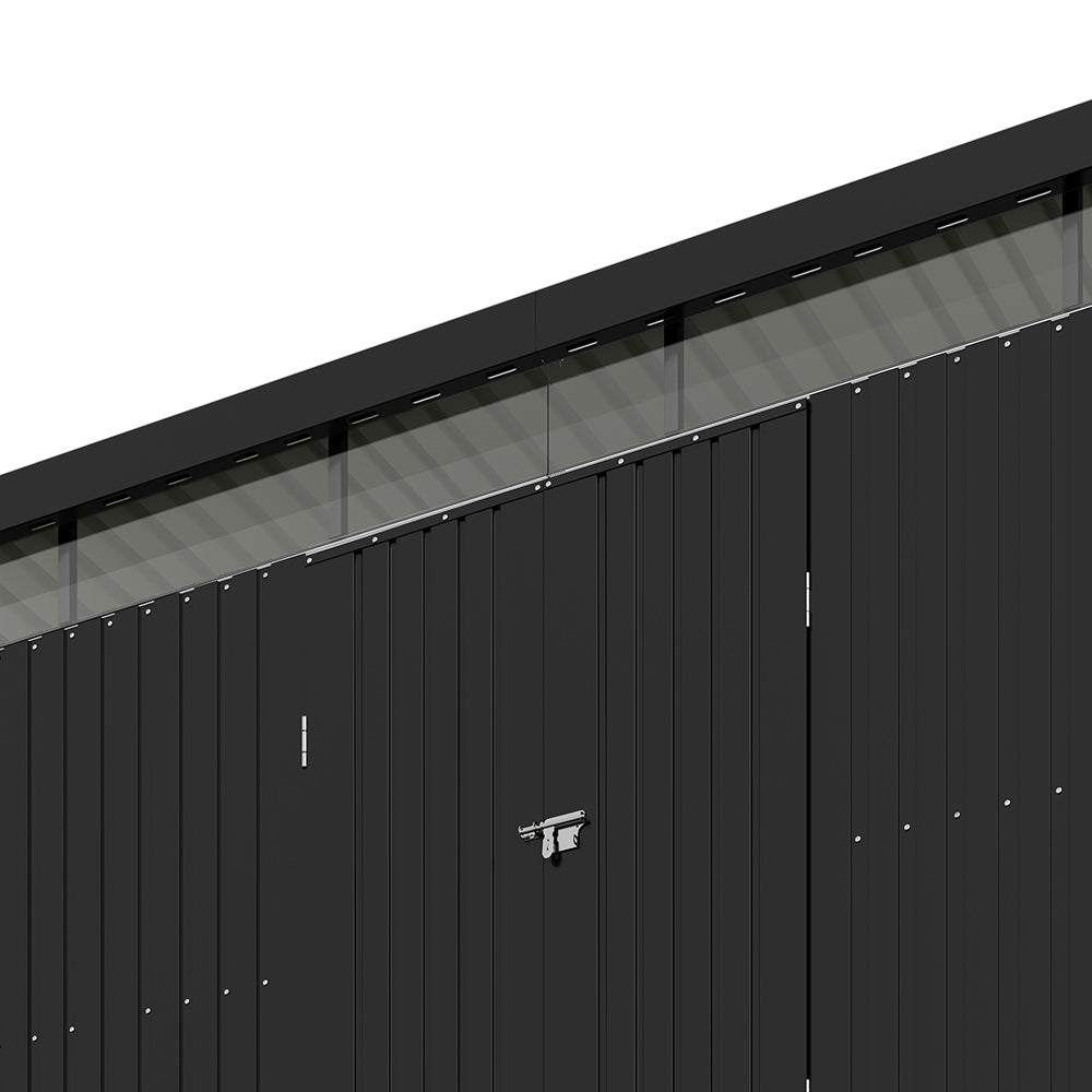 Breeins 12.86 × 10.07 Ft Metal Garden Storage Shed Skylight Roof Shed Spacious Garden Storage Solution & Lockable Door