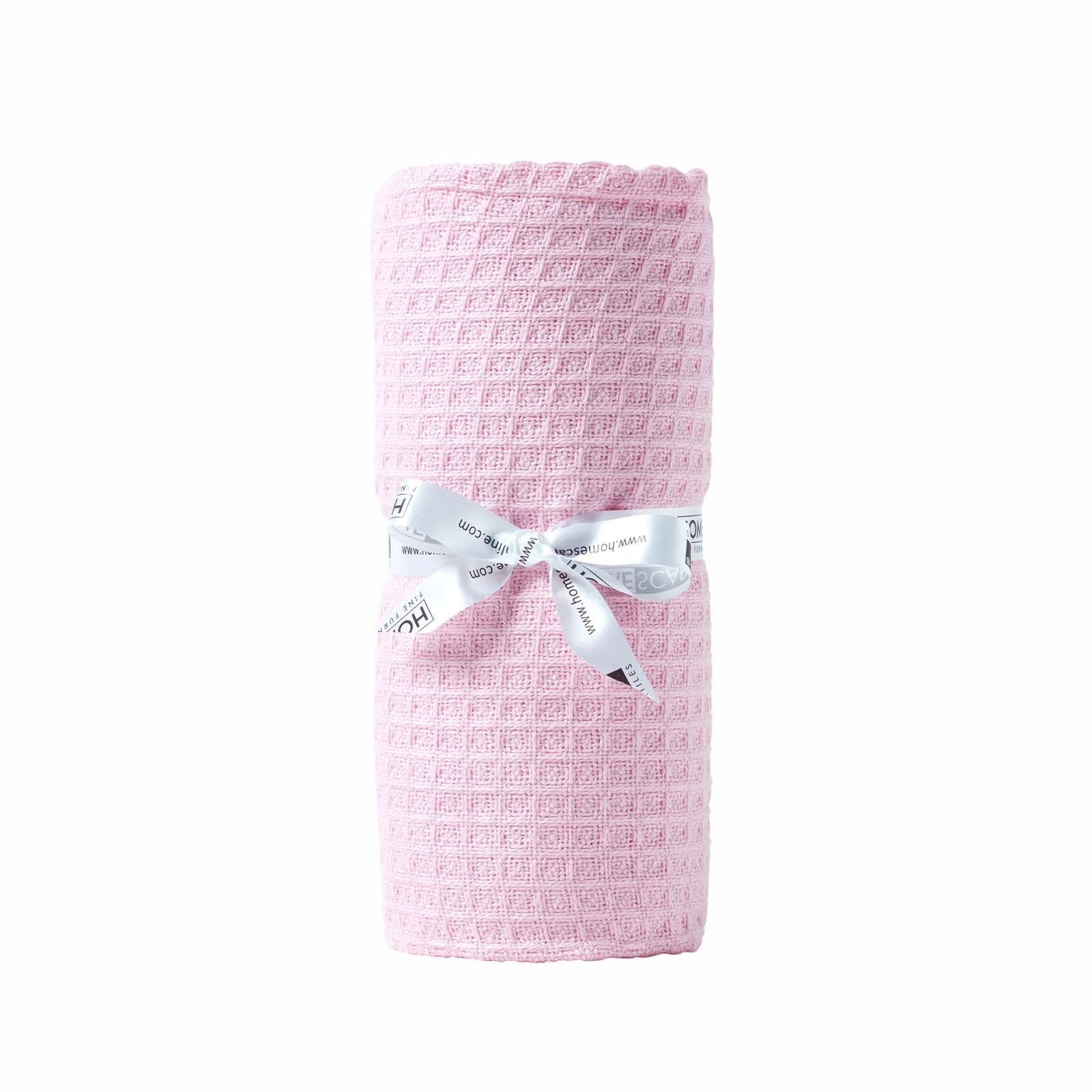 Organic Cotton Waffle Blanket/ Throw | 125cm x 150cm | Pink