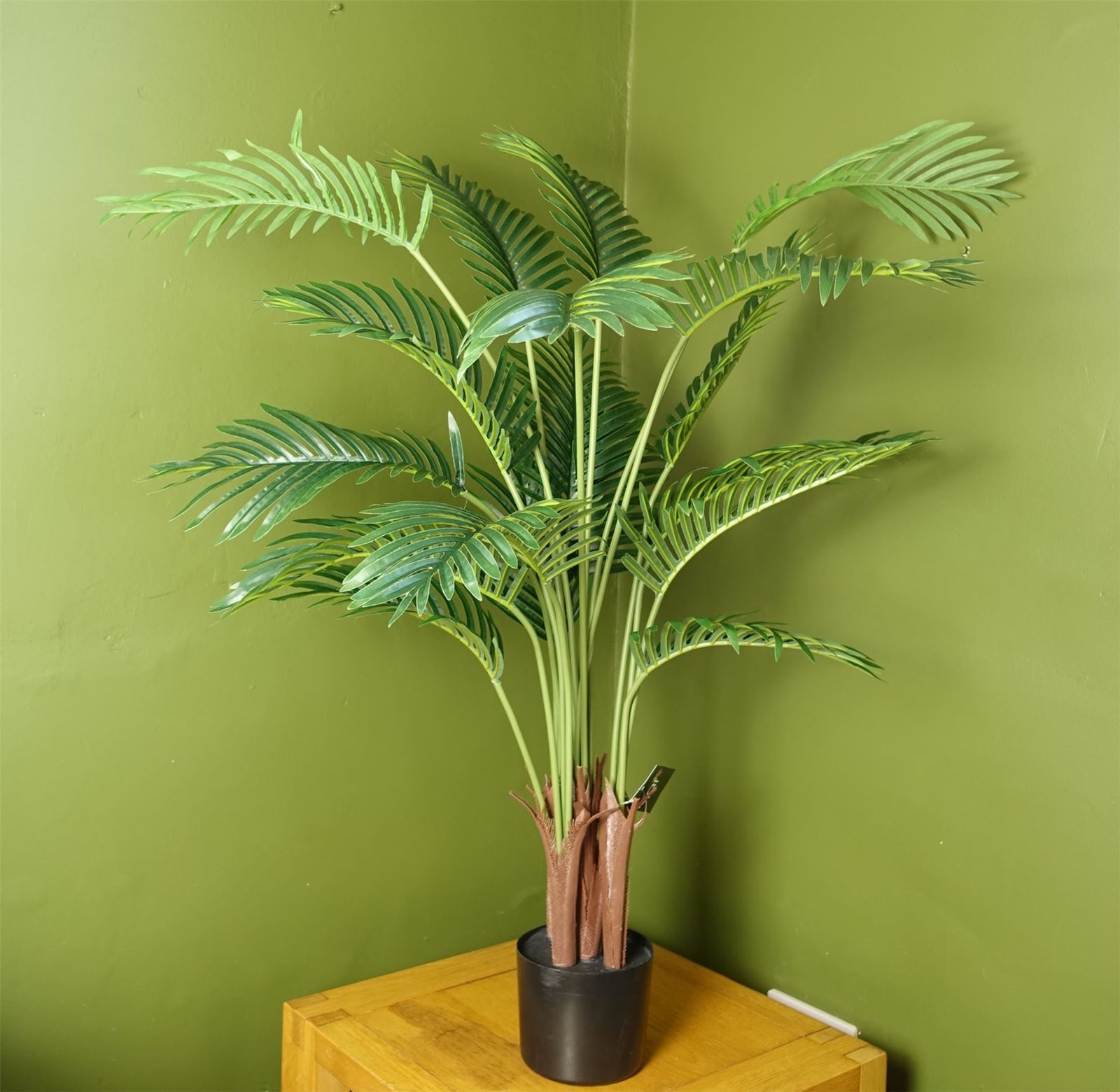 110cm Large Artificial Areca Palm Tree Potted In Black Pot