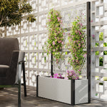 Garden Planter Box With Trellis, Rattan Raised Bed