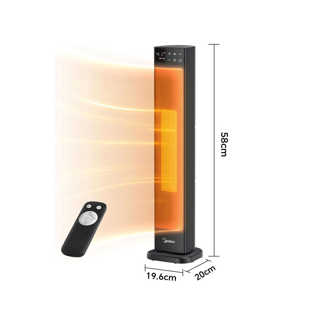 2000w Portable Tower Electric Heater With Ptc Technology, Fast Heating, Eco Mode, Remote Control, And Safety Features – Black