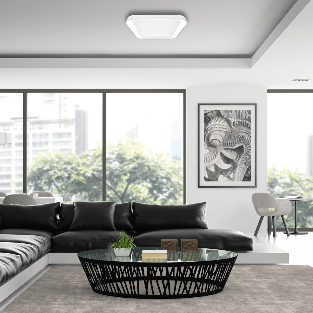 Quadro Led Ceiling Lamp 40cm Stylish Modern Powerful Economical Full Remote Control | White