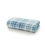 Snuggle Check Throw Blanket – 140x180cm – Super Soft Coral Fleece – Plaid Design | 140cm x 180cm | Ocean