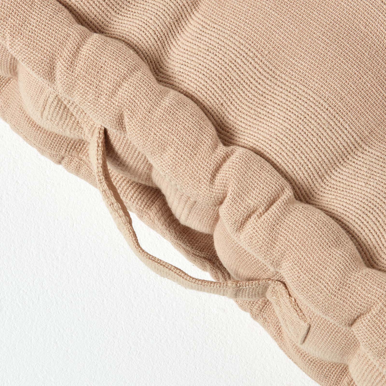 Rajput Ribbed Cotton Floor Cushion | 40cm x 40cm | Beige