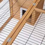 Rabbit Hutch, Guinea Pig House Outdoor Cage W/openable Top | Yellow